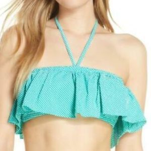 J. Crew Gingham Print Ruffle Bikini Top